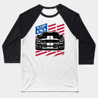 Mustang GT350 American Flag Made in the USA Baseball T-Shirt